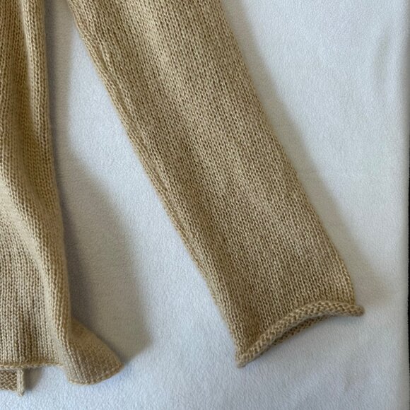 Wooden Ships Open Front Lightweight Cardigan Size S/M Tan Mohair Wool Blend - Picture 6 of 10